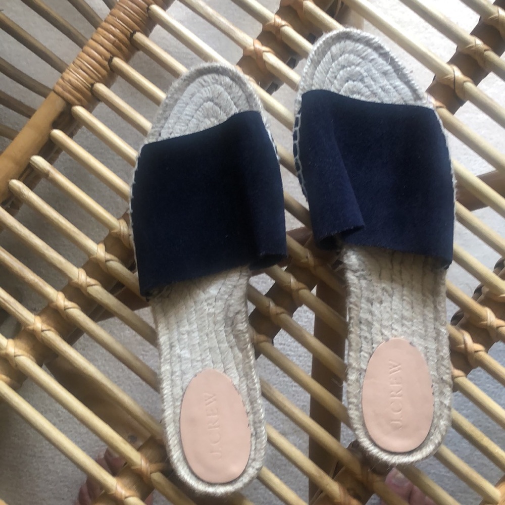 J Crew suede Navy  slip in espadrilles - Picture 2 of 5